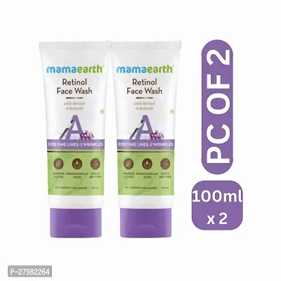 Mamaearth Retinol Face Wash with Retinol and Bakuchi for Fine Lines and Wrinkles - 100 ml | Fights Signs of Aging : (PC OF 2)