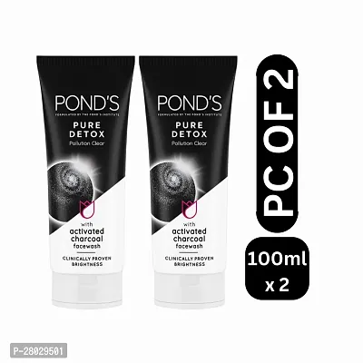 Experience Deep Cleansing with POND's Pure Detox Face Wash | Reveal Your True Glow (100g) : (PC OF 2)