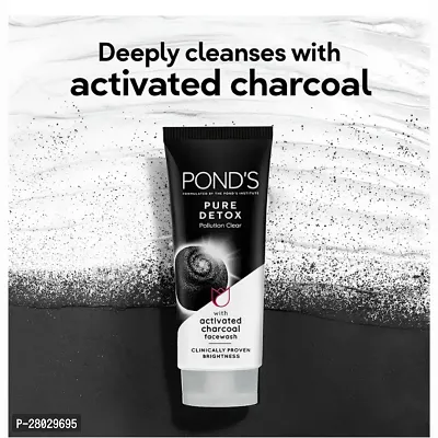 Deep Cleansing with POND's Pure Detox Charcoal Face Wash | Activated Charcoal Brilliance (100g) : (PC OF 3)-thumb4