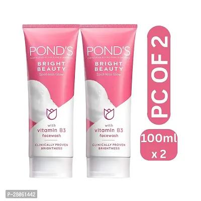 POND's Bright Beauty Spot-less Glow Brightening With Vitamin B3 Face Wash  (100 g) | Brighten Your Day : (PC OF 2)-thumb0