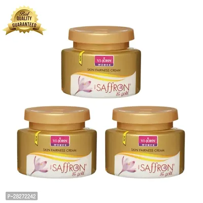 VI - JOHN Gold Saffron Fairness Cream For Uneven Skin Tone  All Skin (50GM) | Golden Radiance : (PC OF 3)