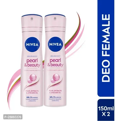 NIVEA Deodorant deo pearl and beauty Body Spray - For Women  (300 ml, Pack of 2)-thumb0