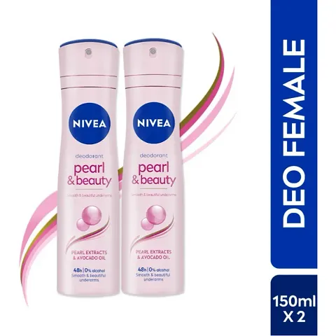 NIVEA Deodorant deo pearl and beauty Body Spray - For Women  (300 ml, Pack of 2)