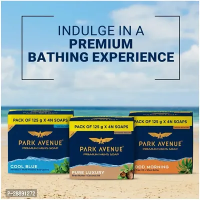 PARK AVENUE Premium Men's Soaps for Bath-Cool Blue | For men (125gm)-thumb5