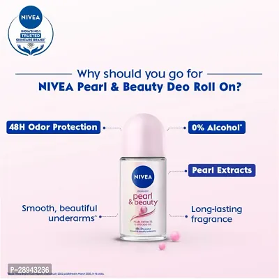 SET OF NEVIA Pearl  Beauty Deodorant (150ml)  Roll-on (50ml) | Pearl Infused Sensation , For Women | (COMBO)-thumb4