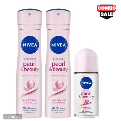 SET OF NEVIA Pearl  Beauty Deodorant (300ml)  Roll-on (25ml) | Glowing Freshness , For Women | (COMBO)-thumb0