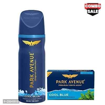 Cool Blue Deodorant Body Spray (150ml)  Cool Blue Soap (125gm) | for Mens (combo)