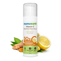 MAMAEARTH Vit-C Daily Glow Sunscreen (50gm)  Vit-C Daily Glow Face Serum (30ml) | For Men  Women (COMBO)-thumb1
