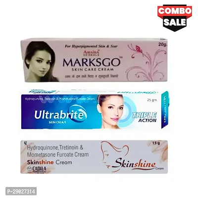 TRIO OF Marksgo Skin Cream (20g)  Ultrabright Skin Cream (25gm)  Skinshine Cream (15gm) | For Women (COMBO)