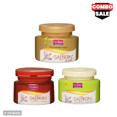 Vi-John Gold Saffron  Red Saffron  Green Saffron Fairness Cream (150gm) | For Women (COMBO)