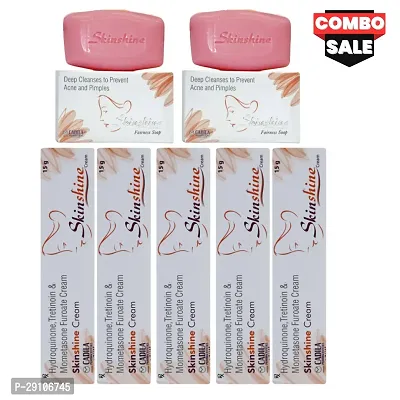 Cadila Skin Shine Cream (15gm x 5)  Skin Shine Soap (75gm x 2) | For Acne , Darkspot , Clear Skin | For Men  Women (COMBO)