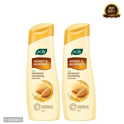 Joy Honey  Almonds Advanced Nourishing Body Lotion (600ml) | With Vitamin E  Natural Sunscreen | (PC OF 2)