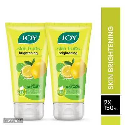 Joy Skin Brightening Lemon Face Wash (300ml) | With Vitamin C For Naturally Glowing Skin | Removes Excess Oil  Dirt | (PC OF 2)