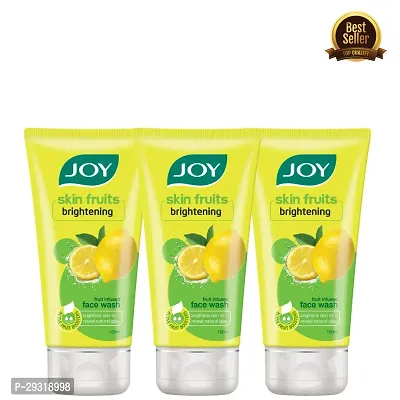Joy Skin Brightening Lemon Face Wash (450ml) | With Vitamin C For Naturally Glowing Skin | For Men  Women (PC OF 3)