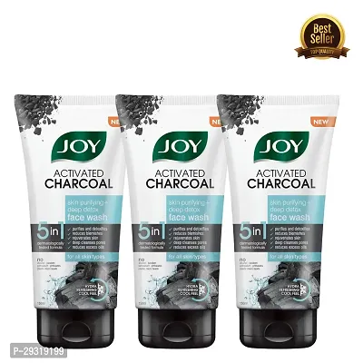 Joy Charcoal Face Wash for Oil Control  Dirt Removal (450ml) | Fights Pollution, Blackheads, Acne  Pimples | Activated Charcoal (PC OF 3)-thumb0