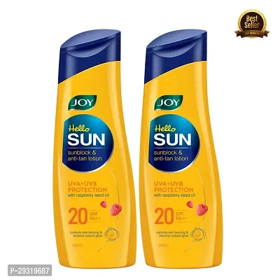 Joy Anti Tan Sunscreen Body Lotion with SPF 20 PA++ (600ml) | Moisturizes and Controls Tanning along with Sun Protection | (PC OF 2)-thumb0