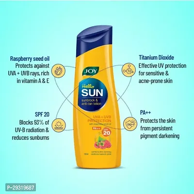 Joy Anti Tan Sunscreen Body Lotion with SPF 20 PA++ (600ml) | Moisturizes and Controls Tanning along with Sun Protection | (PC OF 2)-thumb3