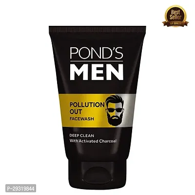 Pond's Men Pollution Out Activated Charcoal Deep Clean Facewash (100 g) | For Mens (PC OF 1)-thumb0