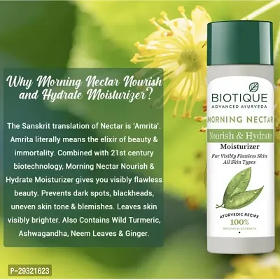 Biotique Morning Nectar Flawless Skin Moisturizer (380ml) l Prevents Dark spots, Blackheads and Blemishes | For Men  Women (PC OF 2)-thumb5