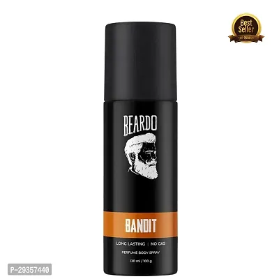 Beardo Perfume Body Spray for men - BANDIT, (120ml) | Long Lasting No Gas Deo For Men | Bergamot, Oakmoss (PC OF 1)