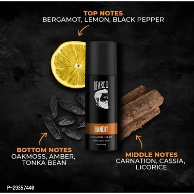 Beardo Perfume Body Spray for men - BANDIT, (120ml) | Long Lasting No Gas Deo For Men | Bergamot, Oakmoss (PC OF 1)-thumb4