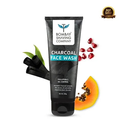 Bombay Shaving Company Charcoal Face Wash for Men (100ml) | Anti Pollution and Brightening | Oil Control Face Wash For Men (PC OF 1)