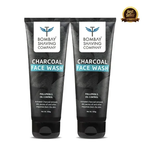 Bombay Shaving Company Charcoal Face Wash for Men (200ml) | Anti Pollution and Brightening | Oil Control Face Wash For Men (PC OF 2)