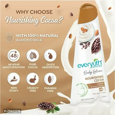 Everyuth Naturals Body Lotion Nourishing Cocoa (200ml) | Long Lasting, Quick Absorption, Non Sticky | For Men  Women (PC OF 1)-thumb3