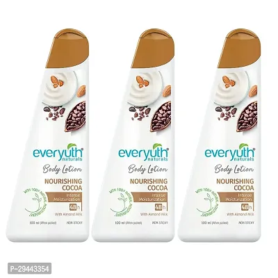 Everyuth Naturals Body Lotion Nourishing Cocoa (600ml) | Long Lasting, Quick Absorption, Non Sticky | For Men  Women (PC OF 3)-thumb0