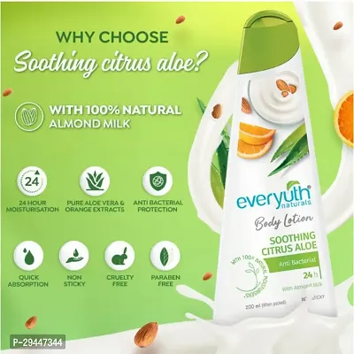 Everyuth Natural's Body Lotion Soothings Citrus Aloe (200ml) |  Long Lasting, Quick Absorption, Non Sticky | For Men  Women (PC OF 1)-thumb2