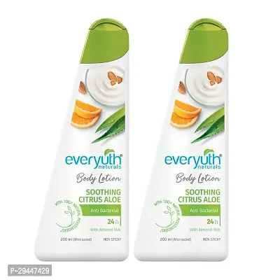 Everyuth Natural's Body Lotion Soothings Citrus Aloe (400ml) |  Long Lasting, Quick Absorption, Non Sticky | For Men  Women (PC OF 2)