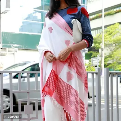 Designer White Chanderi Silk Saree With Blouse Piece For Women