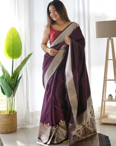 Designer Chanderi Silk Saree With Blouse Piece For Women