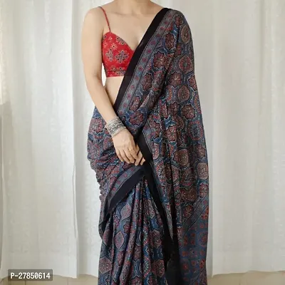 Designer Multicoloured Chanderi Silk Saree With Blouse Piece For Women-thumb0