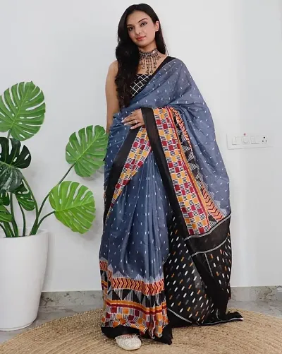 Hot Selling Mulmul Cotton Saree with Blouse piece 