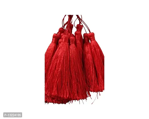 Bunch Tassel Latkan Dome Shape Cut, Suitable For suit Kurtis Gown Saree Blouse Dupatta Lehenga (Set of 6 Pairs) (Red)-thumb0