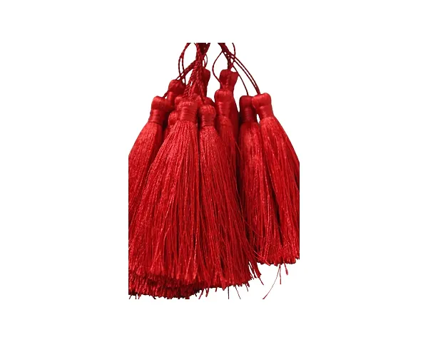 Bunch Tassel Latkan Dome Shape Cut, Suitable For suit Kurtis Gown Saree Blouse Dupatta Lehenga (Set of 6 Pairs) (Red)