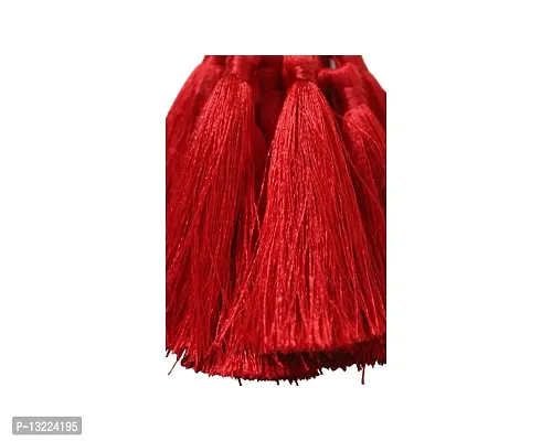 Bunch Tassel Latkan Dome Shape Cut, Suitable For suit Kurtis Gown Saree Blouse Dupatta Lehenga (Set of 6 Pairs) (Red)-thumb3