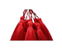 Bunch Tassel Latkan Dome Shape Cut, Suitable For suit Kurtis Gown Saree Blouse Dupatta Lehenga (Set of 6 Pairs) (Red)-thumb1