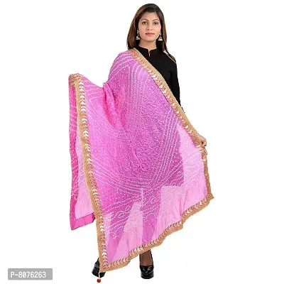 APRATIM Women's Art Silk Bandhani Dupatta |Pink, 2.25 Meter-thumb0