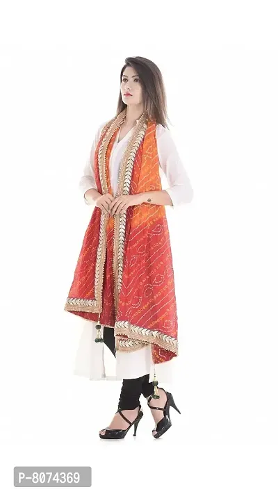 APRATIM Women's Art Silk Gotta Patti Work Bandhani Dupatta- (C9208,Multicolour,Free Size)-thumb4