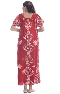 APRATIM Cotton Women Sleep Wear Casual Wear Night Gown Red Color Size Free Size-thumb4