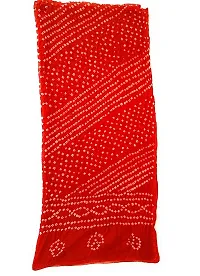 APRATIM Women's Printed Art Silk Bandhani Dupattas Neck Scarf Fashionable Stole - |Free size- 2.25 meters | Red-thumb2