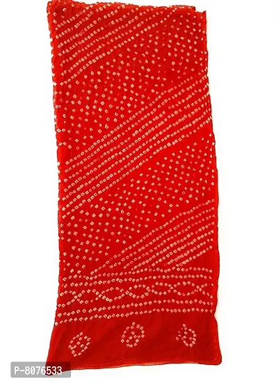 APRATIM Women's Printed Art Silk Bandhani Dupattas Neck Scarf Fashionable Stole - |Free size- 2.25 meters | Red-thumb3