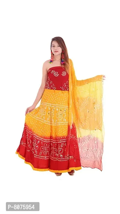 Women's Cotton Unstitched Lehenga Choli (Cotton-lehenga-choli-7_Multicolour_Free Size)-thumb2