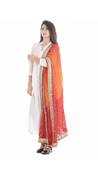 APRATIM Women's Art Silk Gotta Patti Work Bandhani Dupatta- (C9208,Multicolour,Free Size)-thumb2