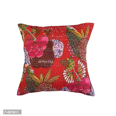 Apratim Cotton Kantha Cushion Cover / Pillow Cover Set of 5 Size 16x16 inch-02-thumb4