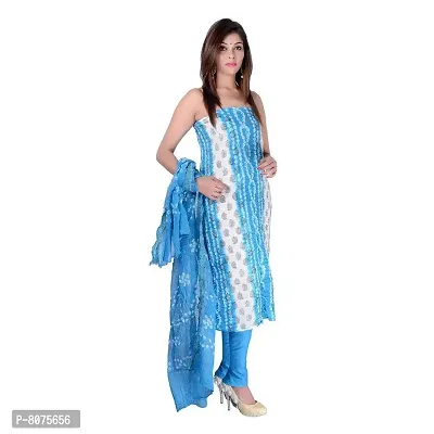 Blue and White bandhani suit-thumb2