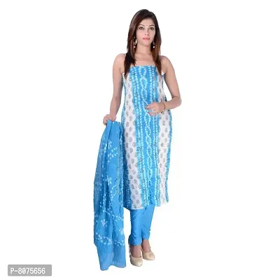 Blue and White bandhani suit
