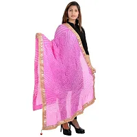 APRATIM Women's Art Silk Bandhani Dupatta |Pink, 2.25 Meter-thumb1